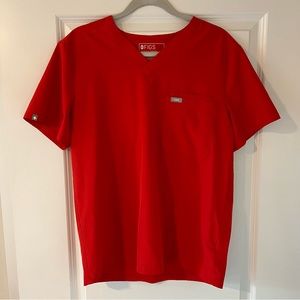 Figs Fionlite Leon Scrub Top - Red